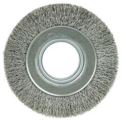 Weiler 03510 Wide-Face Crimped Wire Wheel, 6 In Dia. X 1 1/4 In W, 0.0118 Ss, 6,000 Rpm