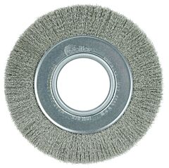 Weiler 03480 Wide-Face Crimped Wire Wheel, 6"Dia. X 1 1/4"W, 0.006 Stainless Steel, 6,000 Rpm