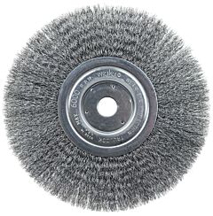 Weiler 01148 Narrow Face Crimped Wire Wheel, 8 In D, .008 Steel Wire