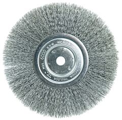 Weiler 01145 Narrow Face Crimped Wire Wheel, 8 In D X 3/4 In W, .008 In Steel Wire, 6,000 Rpm