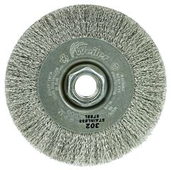 Weiler 00156 4" Narrow Crimped Wire Wheel 1/2"-3/8" W