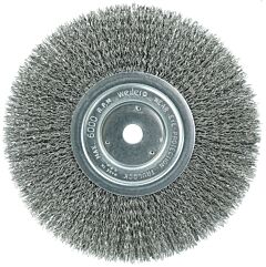 Weiler 01175 Narrow Face Crimped Wire Wheel, 8 In Dia X 3/4 In W Face, 0.014 In Steel Wire, 6000 Rpm