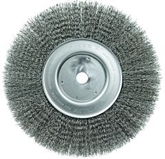 Weiler 01248 Narrow Face Crimped Wire Wheel, 10 In D X 3/4 In W, .0118 In Steel, 4,000 Rpm