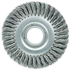 Weiler 09410 Wide Face Standard Twist Knot Wire Wheel, 8 In Dia. X 1 In W, 6,000 Rpm
