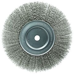 Weiler 01898 Crimped Wire Wheel, 10 In D X 3/4 In W, .014 In Stainless Steel, 4,000 Rpm