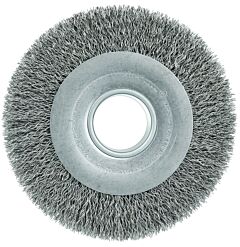 Weiler 03150 Wide-Face Crimped Wire Wheel, 8 In Dia. X 1 1/2 In W, 0.0147 In Steel, 4,500 Rpm