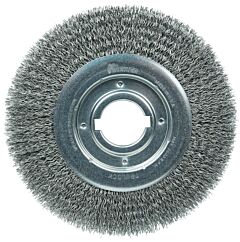 Weiler 06170 Medium Crimped Wire Wheel, 10 In D X 1 1/8 In W, .02 In Steel Wire, 3,600 Rpm