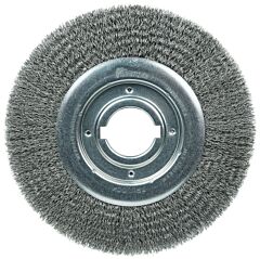 Weiler 06150 Medium Crimped Wire Wheel, 10 In D X 1 1/8 In W, .0118 In Steel Wire, 3,600 Rpm