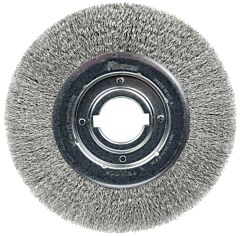 Weiler 06530 Medium-Face Crimped Wire Wheel, 10 In Dia X 1-1/8 In W Face, 0.0118 In Stainless Steel Wire, 3600 Rpm