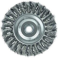 Weiler 08034 Standard Twist Knot Wire Wheel, 4 In D X 1/2 In W, .0118 In Steel, 1/2-3/8 Arbor