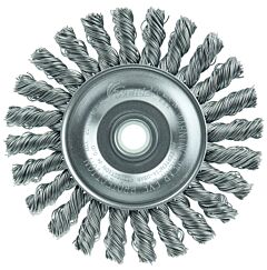Weiler 08534 Cable Twist Knot Wire Wheel, 4 In Dia X 1/4 In W Face, 0.020 In Steel Wire, 20000 Rpm