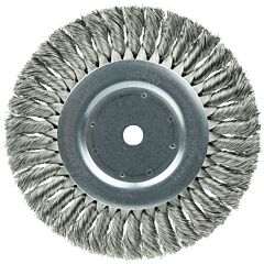 Weiler 08395 Standard Twist Knot Wire Wheel, 8 In D X 5/8 W, .016 Stainless Steel, 6,000 Rpm
