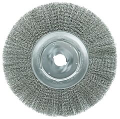 Weiler 01329 Narrow Face Crimped Wire Wheel, 12 In D, .014 Steel, 1 1/4 In Arbor