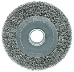 Weiler 03200 Wide-Face Crimped Wire Wheel, 10 In Dia. X 1 5/8 In W, 0.014 In Steel, 4,000 Rpm