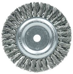 Weiler 08975 Standard Twist Knot Wire Wheel, 6 In D X 5/8 In W, .016 In Steel Wire, 9,000 Rpm