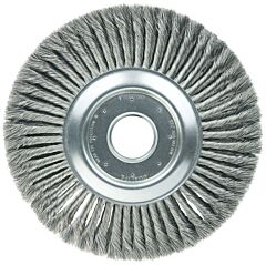 Weiler 09530 Wide Face Standard Twist Knot Wire Wheel, 12 In Dia. X 1 1/4 Inw, 0.016, 3,600 Rpm