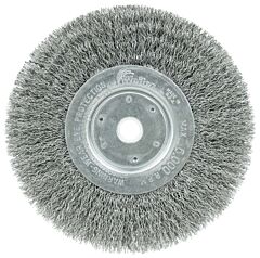Weiler 01065 Narrow Face Crimped Wire Wheel, 6 In Dia X 3/4 In W, 0.0118 Steel Wire, 6000 Rpm