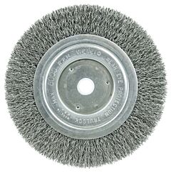 Weiler 01125 Narrow Face Crimped Wire Wheel, 6 In D, .014 Steel Wire