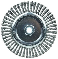 Weiler 08766 Stringer Bead Wire Wheel 6", .020" Steel Wire Fill, 5/8"-11 Unc Nut