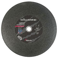 Weiler 56247 Wolverine® Ao Type 1 Chop Saw Large Cutting Wheel, 14 In Dia X 3/32 In, 1 In Arbor Hole, A46T