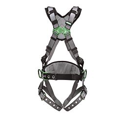 Msa 10195148 V-Fit Construction Harness, Extra Small, Back & Hip D-Rings, Tongue Buckle Leg Straps, Shoulder Padding
