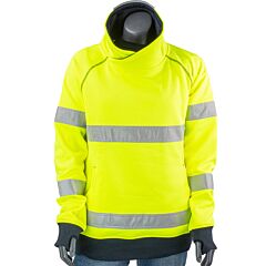 Bisley 323W6818T Ansi Type R Class 3 Women'S Contoured Fleece Pullover Sweatshirt, Hi-Vis Yellow, Size 3X-Large