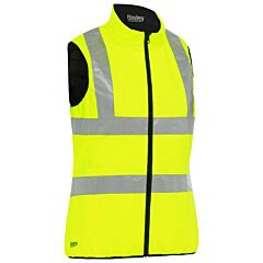 Bisley 332W0330H Ansi Type R Class 2 Women'S Contoured Reversible Puffer Vest, Hi-Vis Yellow, Size Large
