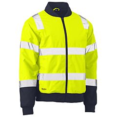 Bisley 333M6730T Ansi Type R Class 3 Bomber Jacket With Built-In Padded Lining, Hi-Vis Yellow, Size 2X-Large