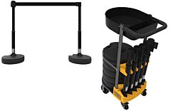 Banner Stakes Pl4000-Bt Plus Cart Package With Tray, Blank Black Banner