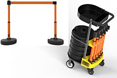 Banner Stakes Pl4000-Ot Plus Cart Package With Tray, Blank Orange Banner