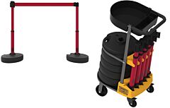 Banner Stakes Pl4000-Rt Plus Cart Package With Tray, Blank Red Banner