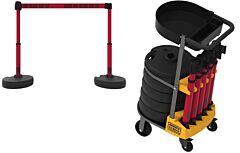 Banner Stakes Pl4013T Plus Cart Package With Tray, Red "Danger High Voltage Keep Out" Banner