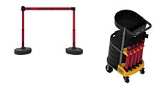 Banner Stakes Pl4145T Plus Cart Package With Tray, Red "Danger - Entrée Interdite " Banner