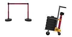 Banner Stakes Pl4162 Plus Cart Package, Red Double-Sided "Danger" Banner