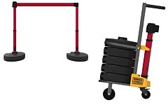 Banner Stakes Pl4000-R Plus Cart Package, Blank Red Banner