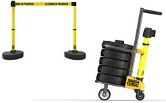 Banner Stakes Pl4005 Plus Cart Package, Yellow "Cleaning In Progress" Banner