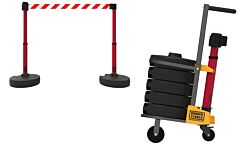 Banner Stakes Pl4014 Plus Cart Package, Red/White Diagonal Stripe Banner