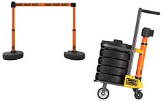 Banner Stakes Pl4017 Plus Cart Package, Orange "Danger - Forklift Traffic" Banner