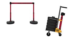 Banner Stakes Pl4145 Plus Cart Package, Red "Danger - Entrée Interdite" Banner