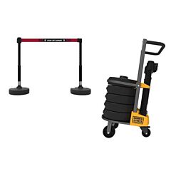 Banner Stakes Pl4172 Plus Cart Package, Black "Stay 6Ft Apart" Banner