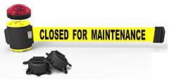 Banner Stakes Mh5006L 30' Magnetic Wall Mount With Light Kit - Yellow "Closed For Maintenance"