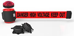 Banner Stakes Mh5010L 30' Magnetic Wall Mount With Light Kit - Red "Danger High Voltage Keep Out"