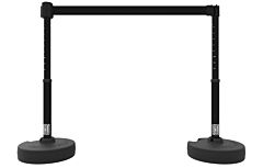 Banner Stakes Pl4204 Plus Barrier Set X2, Blank Black Banner