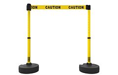 Banner Stakes Pl4282 Plus Barrier Set X2, Yellow "Caution"
