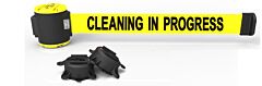 Banner Stakes Mh5004 30' Magnetic Wall Mount - Yellow "Cleaning In Progress" Banner