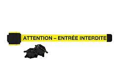 Banner Stakes Mh5016 30' Magnetic Wall Mount - Yellow "Attention – Entrée Interdite" Banner