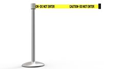 Banner Stakes Al6102M Qline Retractable Belt Barrier, Matte Post, Yellow "Caution - Do Not Enter"
