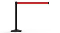 Banner Stakes Al6107B Qline Retractable Belt Barrier, Black Post, Blank Red Belt