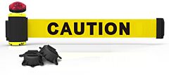 Banner Stakes Mh7001L 7' Magnetic Wall Mount With Light Kit - Yellow "Caution"