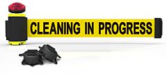 Banner Stakes Mh7004L 7' Magnetic Wall Mount With Light Kit - Yellow "Cleaning In Progress"
